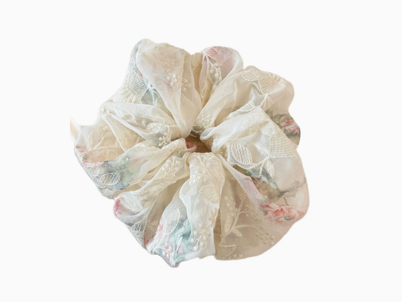 Ethereal Mirage — Tulle & Lace Scrunchies