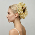 Four-tier coastal daisy sculptural scrunchie by Tide Tie