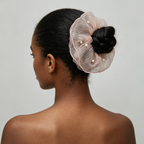 Twilight pink tulle scrunchie with pearls by Tide Tie