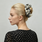 Nostalgic ditsy floral shimmering pleated scrunchie by Tide Tie