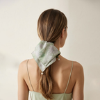 Mint seafoam satin scarf tie with pearl drape by Tide Tie