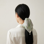 Mint seafoam satin scarf tie with pearl drape by Tide Tie