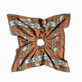 Fair Isle scarf tie with feline motifs in earth tones by Tide Tie