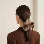 Houndstooth pleated satin scarf tie by Tide Tie