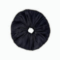 Pearlized black pleated scrunchie with pearl trim by Tide Tie