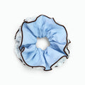 Blue and white reversible floral lace scrunchie by Tide Tie