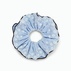 Blue and white reversible floral lace scrunchie by Tide Tie