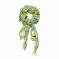 Sea-green mohair scrunchie with daisy-yellow fringe by Tide Tie