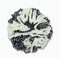 Nostalgic ditsy floral shimmering pleated scrunchie by Tide Tie