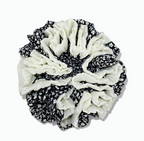 Nostalgic ditsy floral shimmering pleated scrunchie by Tide Tie