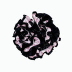 Blackberry pink polka dot pleated scrunchie hair tie by Tide Tie