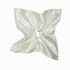 Cream silk scarf tie with camellia embossing by Tide Tie